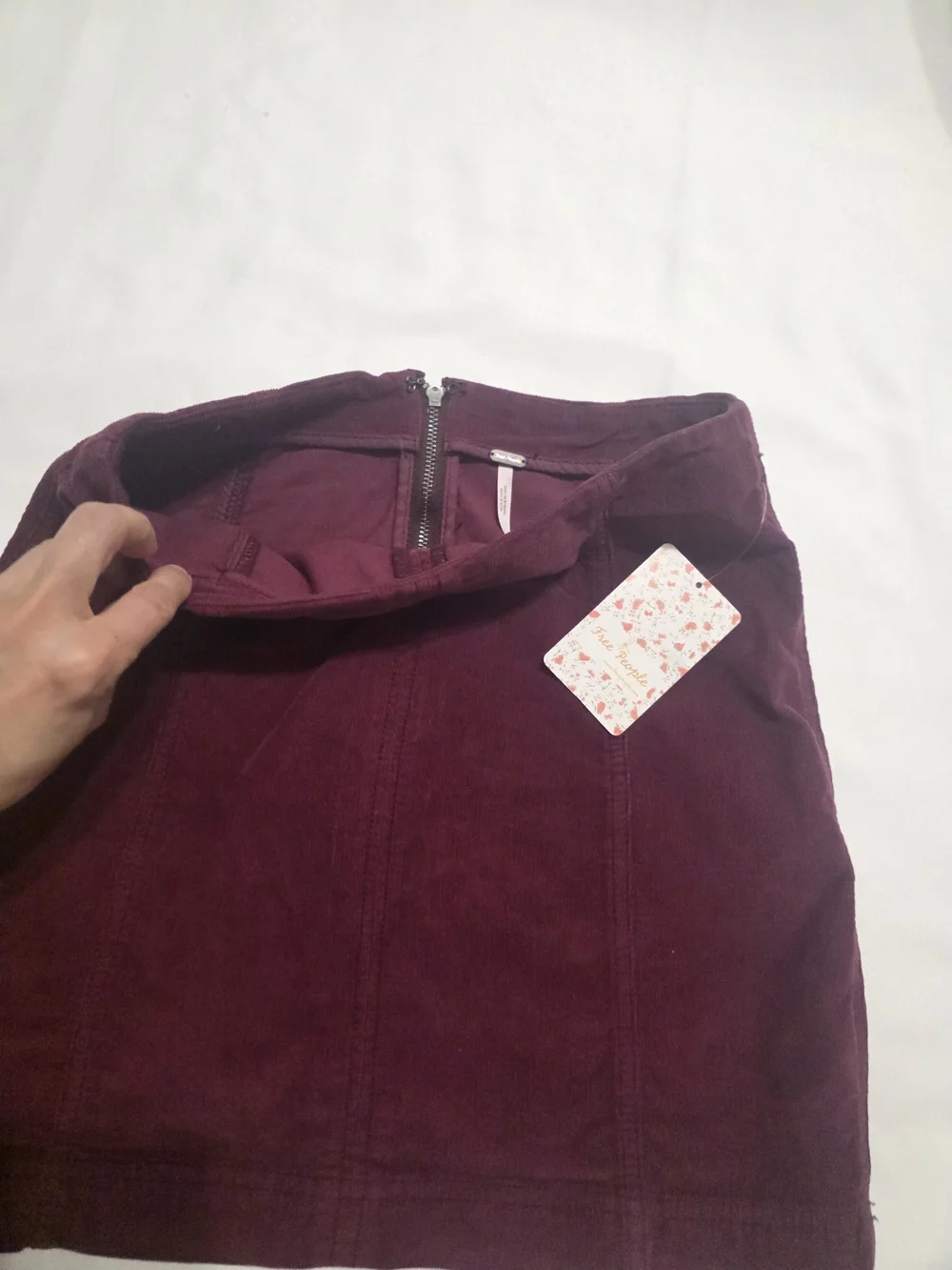 Free People Modern Femme Corduroy Burgundy Mini Skirt - Classic A-Line Style